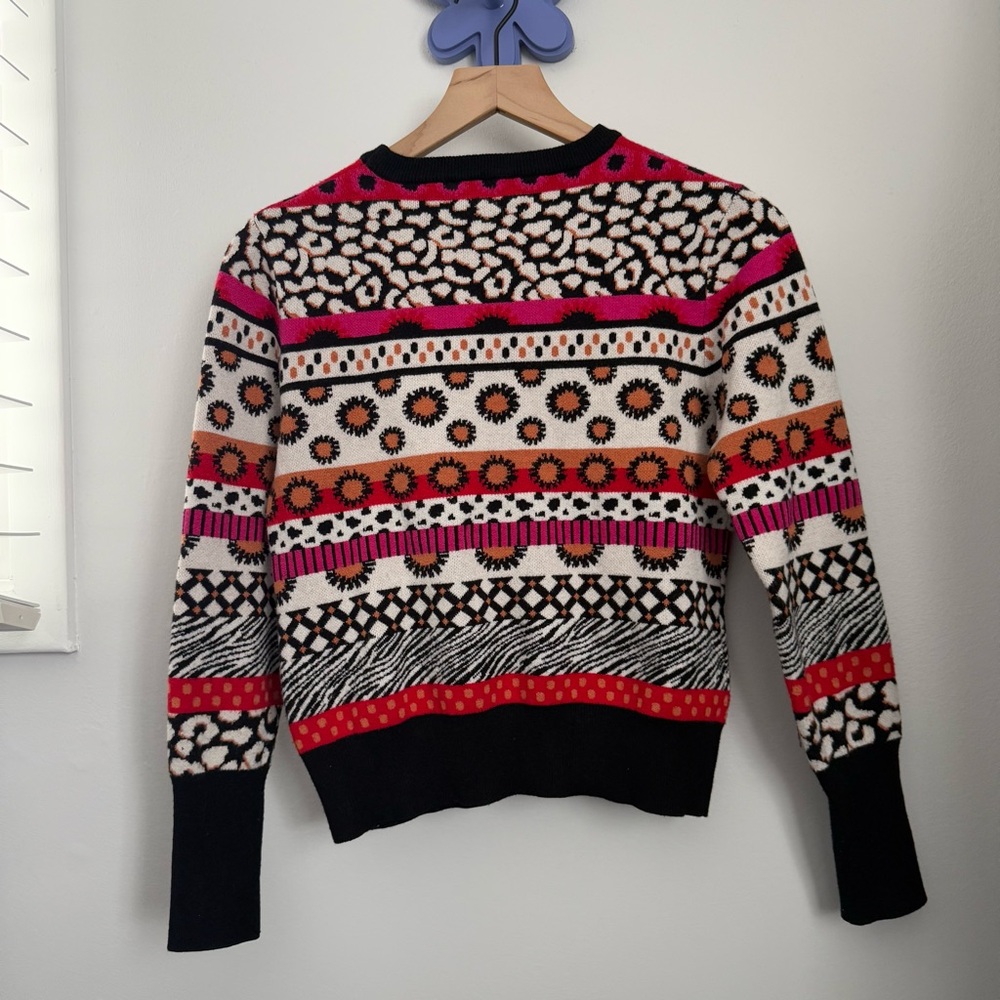 Desigual Medium Chapin Mixed Pattern Sweater Boho… - image 4